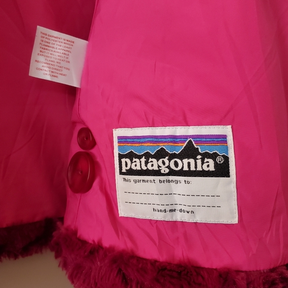 Patagonia - Pelage faux fur berry jacket coat - Girls XL 14 - Picture 6 of 6